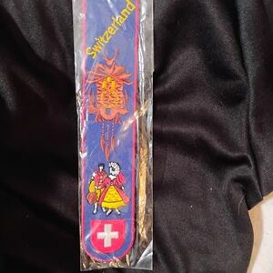 Vintage Embroidered Bookmark/Patch Switzerland